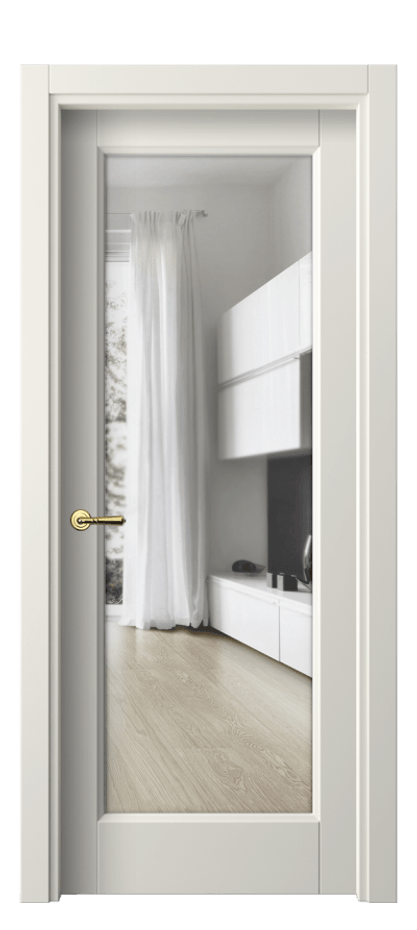 Межкомнатная дверь Галант 1402 Матовый жемчужный Прозрачное стекло Цена 52399 ₽ | Volhovec