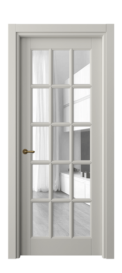 Межкомнатная дверь Toscana Grigliato 6311 Бук тёплый серый Прозрачное стекло Цена 114199 ₽ | Volhovec