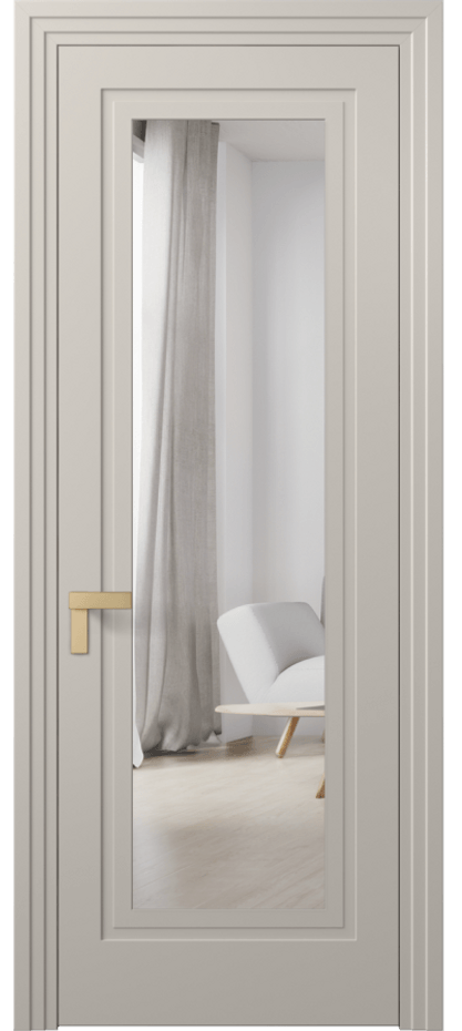 Межкомнатная дверь Rocca 8303 Матовый светло-бежевый Двустороннее зеркало, триплекс, 7 мм Цена 62319 ₽ | Volhovec