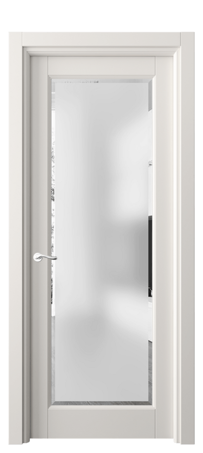 Межкомнатная дверь Lignum 0700 Бук пудровый белый Сатинированное стекло с фацетом, 6 мм Цена 75039 ₽ | Volhovec