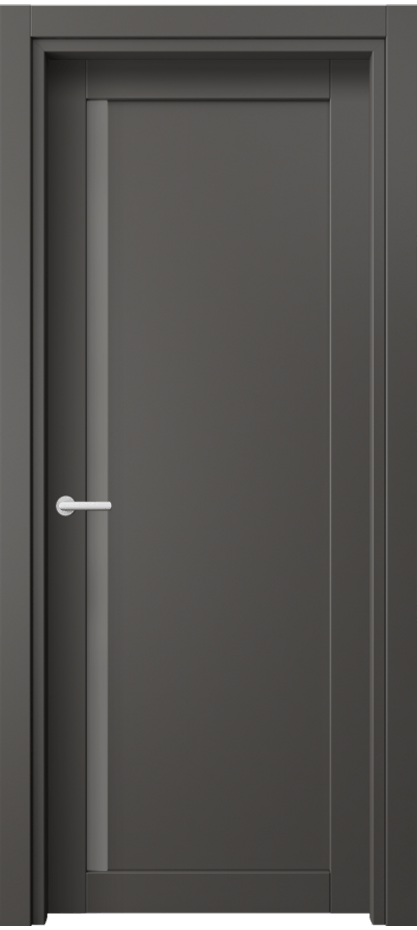 Межкомнатная дверь Нео 2110 ПЭТ графитовый Сатинированное серое стекло, триплекс Цена 31699 ₽ | Volhovec