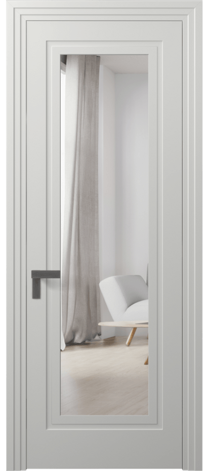 Межкомнатная дверь Rocca 8303 Матовый светло-серый Двустороннее зеркало, триплекс Цена 62319 ₽ | Volhovec