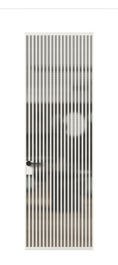 Алюминиевая дверь АЛПЛ040.06 Алюминий светло-серый Декоративное стекло с сеткой "Mesh silver", триплекс Цена 183052  | Volhovec