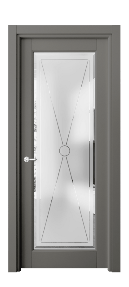 Межкомнатная дверь Toscana Litera 6300 Бук классический серый Сатинированное стекло с гравировкой «LITERA», 6 мм Цена 91099 ₽ | Volhovec