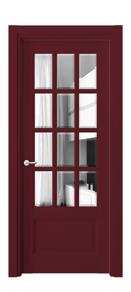 Межкомнатная дверь Toscana Grigliato 6313 Бук белоснежный Двустороннее зеркало с фацетом, триплекс, 8 мм Цена 146999 ₽ | Volhovec