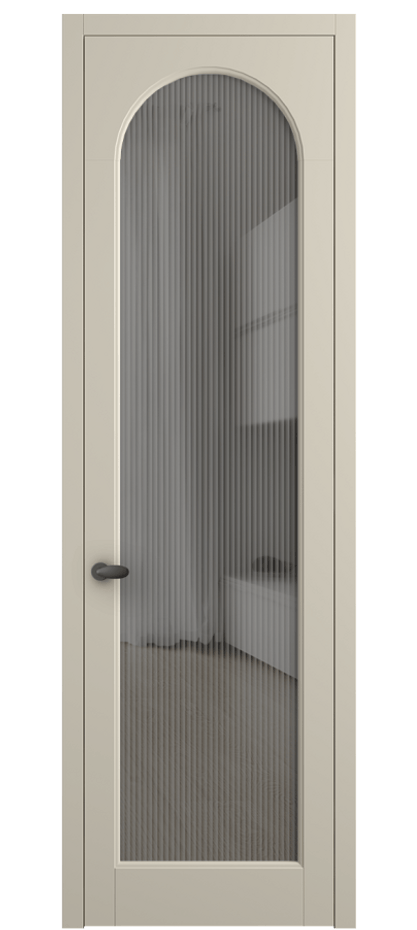 Межкомнатная дверь Palazzo 6804 Матовый бежево-серый Рифлёное серое стекло "Moru", триплекс, 8 мм Цена 99169 ₽ | Volhovec