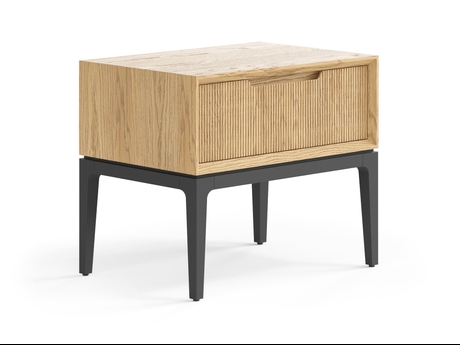 Мебель Тумба прикроватная Velvet 1 ящик. Цвет Дуб соломенный матовый. Материал Массив дуба матовый. Коллекция Тумба прикроватная Velvet 1 ящик. Картинка.