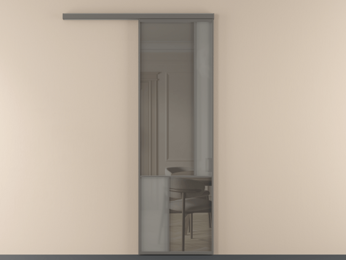 Перегородка Mosaic вдоль стены одностворчатая АЛПР 041.21 Алюминий классический серый Сатинированное серое стекло, триплекс, 6 мм + Прозрачное серое стекло, триплекс, 6 мм. Цена 129170 ₽ . Фабрика дверей Волховец 8 (800) 551 43 19 Перегородка Mosaic вдоль стены одностворчатая АЛПР 041.21 Алюминий классический серый Сатинированное серое стекло, триплекс, 6 мм + Прозрачное серое стекло, триплекс, 6 мм Цена 129170 ₽ | Volhovec