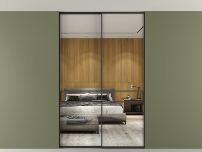 Алюминевая перегородка АЛПР 040.02_ААН_Зеркало триплекс_new. Цвет Алюминий антрацит. Материал Алюминий в эмали. Коллекция Перегородка Formato внутри проёма двустворчатая со скрытым креплением в потолок. Фото. Алюминевая перегородка АЛПР 040.02_ААН_Зеркало триплекс_new. Цвет Алюминий антрацит. Материал Алюминий в эмали. Коллекция Перегородка Formato внутри проёма двустворчатая со скрытым креплением в потолок. Картинка.