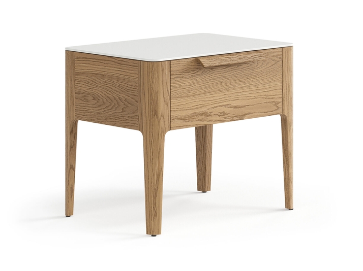 Мебель Тумба прикроватная Piega 1 ящик. Цвет Дуб мускатный матовый. Материал Массив дуба матовый. Коллекция Тумба прикроватная Piega 1 ящик. Картинка.