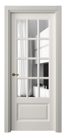 Дверь межкомнатная 6313 МПБЛ ЗЕР. Цвет Матовый пудровый белый. Материал Гладкая эмаль. Коллекция Тоскана Грильято. Картинка.