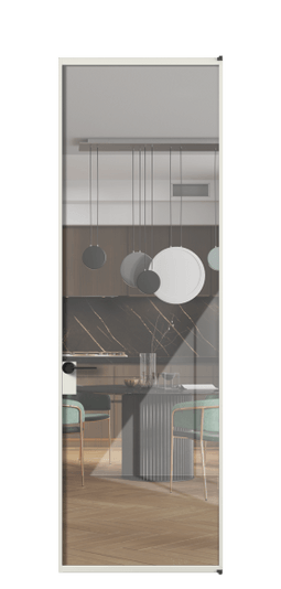 Дверь межкомнатная АЛПЛ040.01 АСР Алюминий серый Stopsol Clear прозрачное. Цвет Алюминий серый. Материал Алюминий в эмали. Коллекция Formato. Картинка.