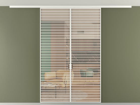 Алюминевая перегородка vd2_07 Алюминий светло-серый Прозрачное оранжевое стекло, триплекс, 6мм. Цвет Алюминий светло-серый. Материал Алюминий в эмали. Коллекция Перегородка Formato вдоль стены на потолок 2 створки. Картинка.