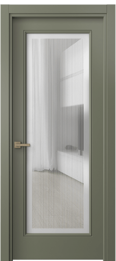 Дверь межкомнатная 8300 МОТ. Цвет Матовый оливковый тёмный. Материал Гладкая эмаль. Коллекция Linea. Картинка.