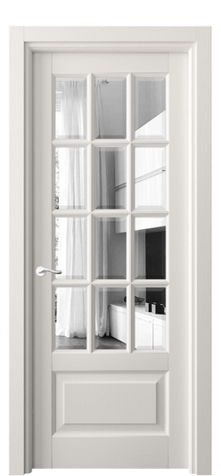 Дверь межкомнатная 0728 ДПБЛ ЗЕР-Ф. Цвет Дуб пудровый белый. Материал Массив дуба эмаль. Коллекция Lignum. Картинка.