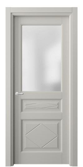 Дверь межкомнатная 6344 БТСР САТ. Цвет Бук тёплый серый. Материал Массив бука эмаль. Коллекция Toscana Rombo. Картинка.