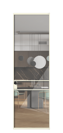 Дверь межкомнатная АЛПЛ040.02 АМБ Алюминий молочно-белый Stopsol Clear прозрачное. Цвет Алюминий молочно-белый. Материал Алюминий в эмали. Коллекция Formato. Картинка.