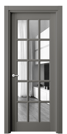 Дверь межкомнатная 6311 БКЛС Зеркало. Цвет Бук классический серый. Материал Массив бука эмаль. Коллекция Toscana Grigliato. Картинка.