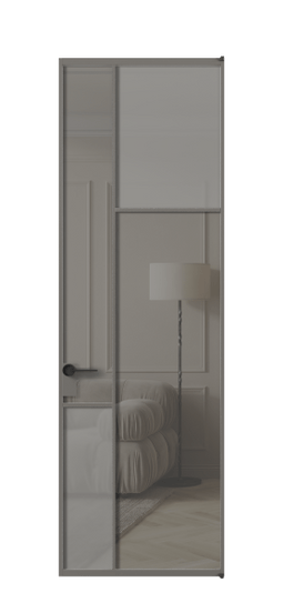 Межкомнатная дверь АЛПЛ041.11 АКЛС Серый сатин матовое + Серый прозрачное. Цвет Алюминий классический серый. Материал Алюминий в эмали. Коллекция Mosaic. Фото. Дверь межкомнатная АЛПЛ041.11 АКЛС Серый сатин матовое + Серый прозрачное. Цвет Алюминий классический серый. Материал Алюминий в эмали. Коллекция Mosaic. Картинка.