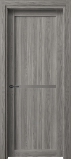 Дверь межкомнатная 2112 ИМЯ Серый сатин триплекс. Цвет Имбирный ясень. Материал Сиплекс ламинатин. Коллекция Нео. Картинка.