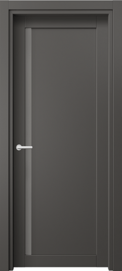 Дверь межкомнатная 2110 ПЭГФ Серый сатин триплекс. Цвет ПЭТ графитовый. Материал ПЭТ. Коллекция Нео. Картинка.
