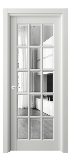 Дверь межкомнатная 0708 БССР ЗЕР-Ф. Цвет Бук светло-серый. Материал Массив бука эмаль. Коллекция Lignum. Картинка.