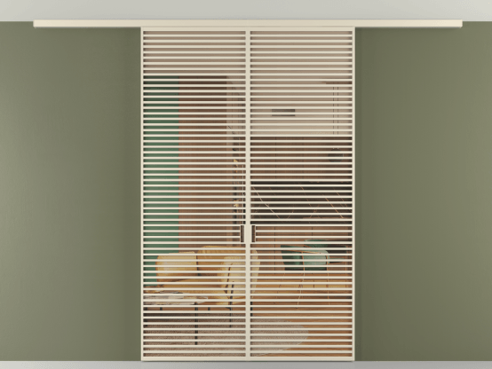 Алюминевая перегородка vd2_07 Алюминий бежево-серый Прозрачное оранжевое стекло, триплекс, 6мм. Цвет Алюминий бежево-серый. Материал Алюминий в эмали. Коллекция Перегородка Formato вдоль стены на потолок 2 створки. Картинка.