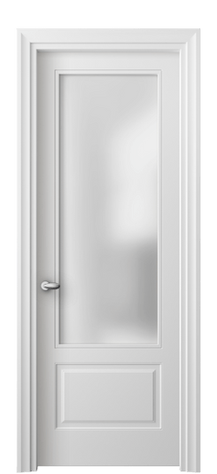 Дверь межкомнатная 8542 МБЛ САТ. Цвет Матовый белоснежный. Материал Гладкая эмаль. Коллекция Эссе. Картинка.