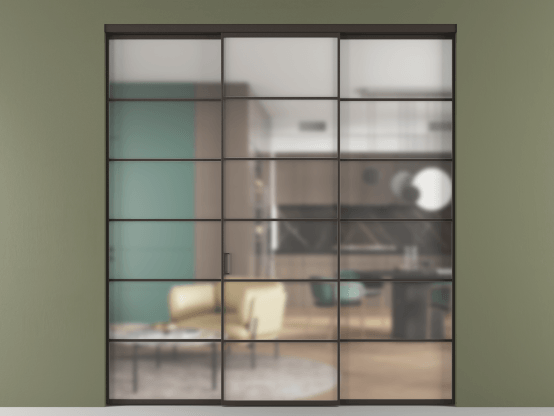 Алюминевая перегородка АЛПР 040.04_ААН_Matelux Crystalvision_new. Цвет Алюминий антрацит. Материал Алюминий в эмали. Коллекция Перегородка Formato внутри проёма 3 створки. Фото. Алюминевая перегородка АЛПР 040.04_ААН_Matelux Crystalvision_new. Цвет Алюминий антрацит. Материал Алюминий в эмали. Коллекция Перегородка Formato внутри проёма 3 створки. Картинка.