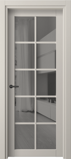 Дверь межкомнатная 2106 ПЭСС ЗЕР СЕР. Цвет ПЭТ светло-серый. Материал ПЭТ. Коллекция Нео. Картинка.