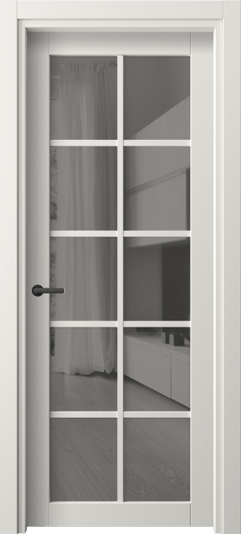 Дверь межкомнатная 2106 ПЭБЛ ЗЕР СЕР. Цвет ПЭТ белоснежный. Материал ПЭТ. Коллекция Нео. Картинка.