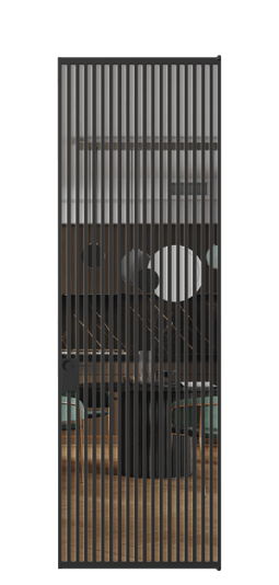 Дверь межкомнатная АЛПЛ040.07 Crystalvision ЧЕР. Цвет Алюминий Черный. Материал Алюминий. Коллекция Formato. Картинка.