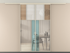 Перегородка Mosaic вдоль стены на потолок 2 створки