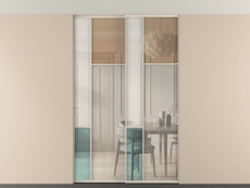 Перегородка Mosaic внутри проёма скрытое крепление в потолок 2 створки