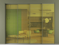 Перегородка Formato внутри проёма 4 створки с синхронным механизмом