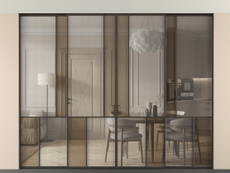 Перегородка Mosaic внутри проёма скрытое крепление в потолок 4 створки