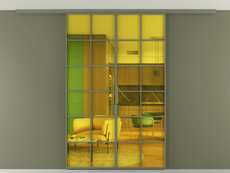 Перегородка Formato вдоль стены на потолок 2 створки