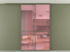 Перегородка Formato вдоль стены на потолок 2 створки с синхронным механизмом