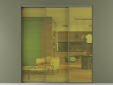 Перегородка Formato внутри проёма 3 створки с синхронным механизмом