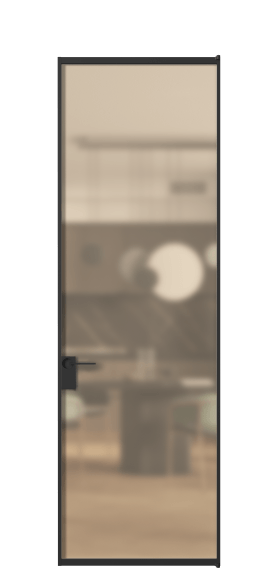 Дверь межкомнатная АЛПЛ040.01 САТ ОРАНЖ ЧЕР. Цвет Алюминий Черный. Материал Алюминий. Коллекция Формато. Картинка.