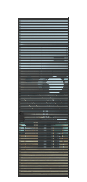 Дверь межкомнатная АЛПЛ040.06 ПРОЗ ГОЛ ЧЕР. Цвет Алюминий Черный. Материал Алюминий. Коллекция Формато. Картинка.